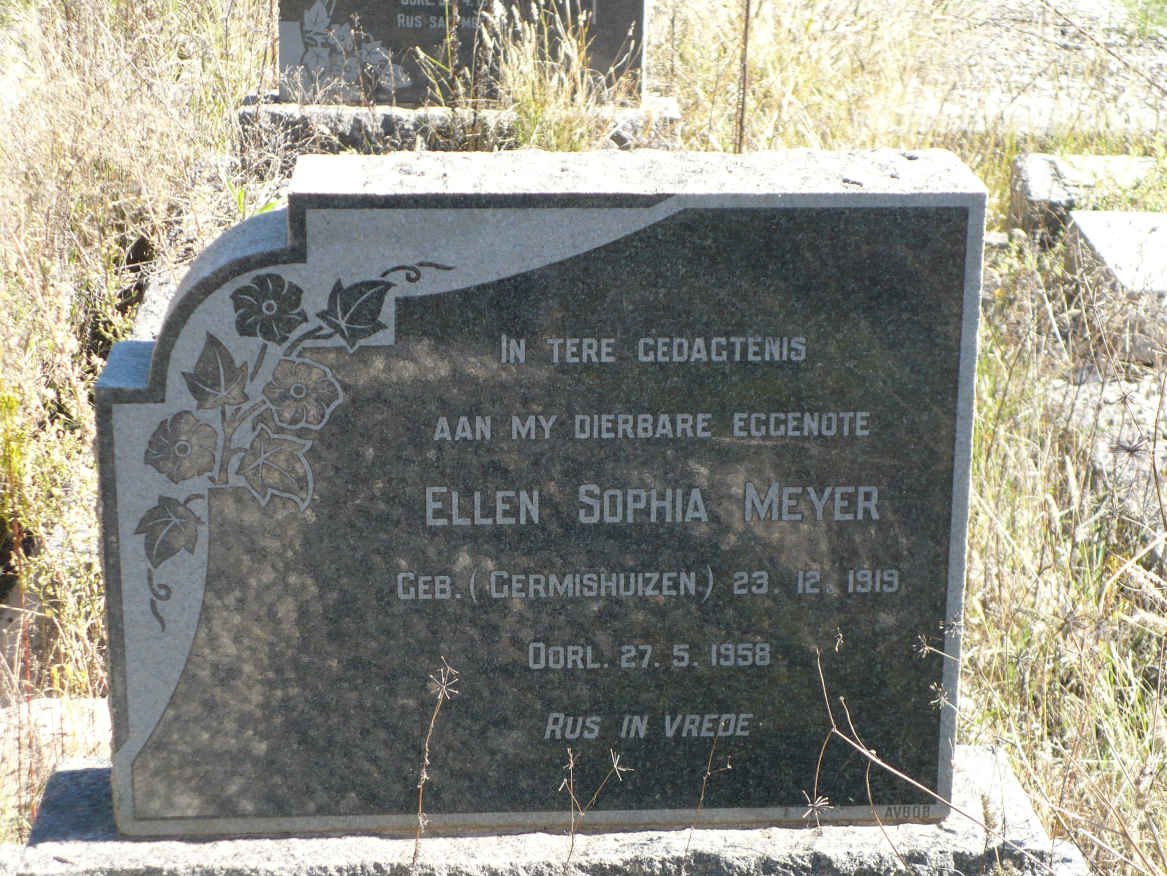 MEYER Ellen Sophia nee GERMISHUIZEN 1919-1958
