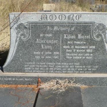 MOORE Alexander Long 1896-1961 &amp; Lilian Hazel ROBERTS 1898-1982