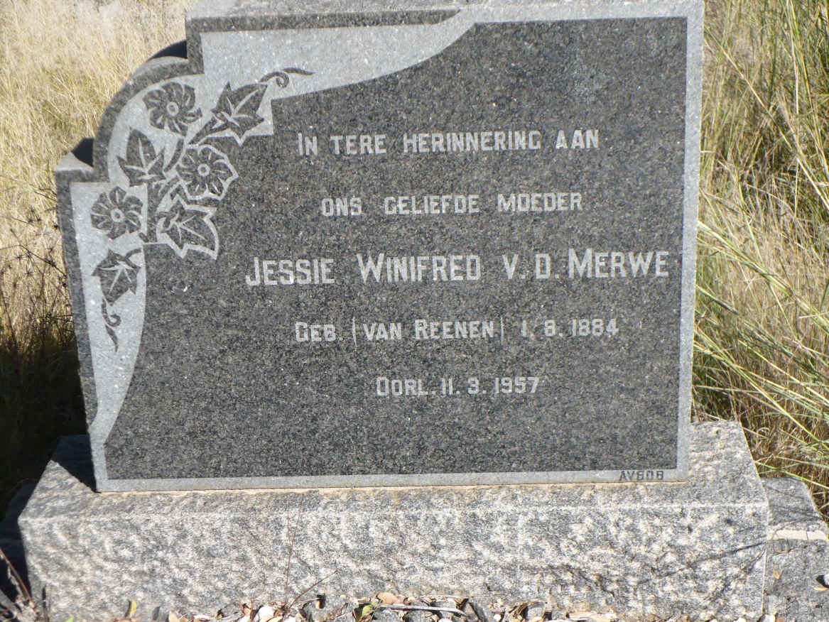 MERWE Jessie Winifred, v.d. nee VAN REENEN 1884-1957
