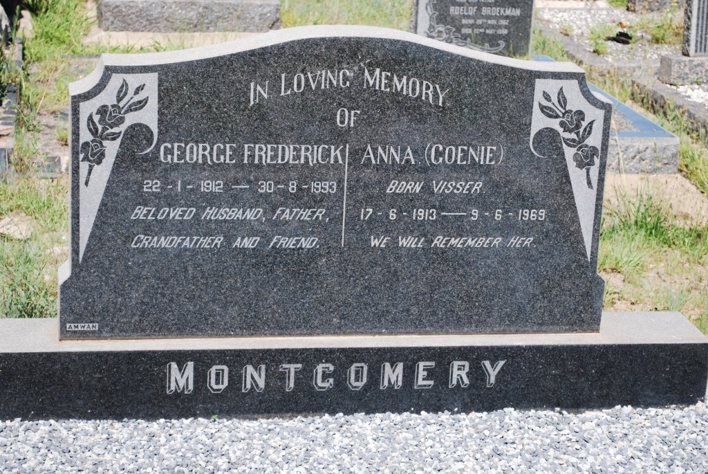MONTGOMERY George Frederick 1912-1993 &amp; Anna VISSER 1913-1969