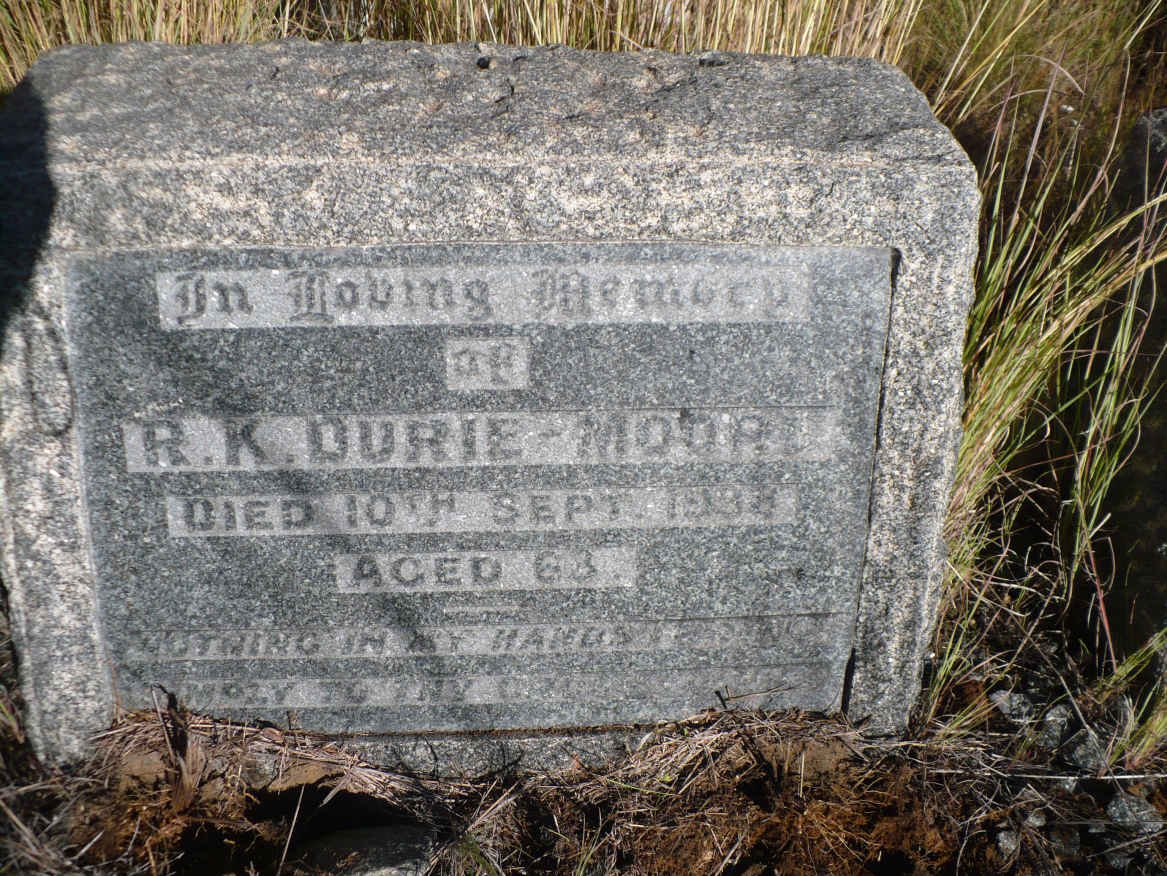 MOORE R.K., DURIE -1938