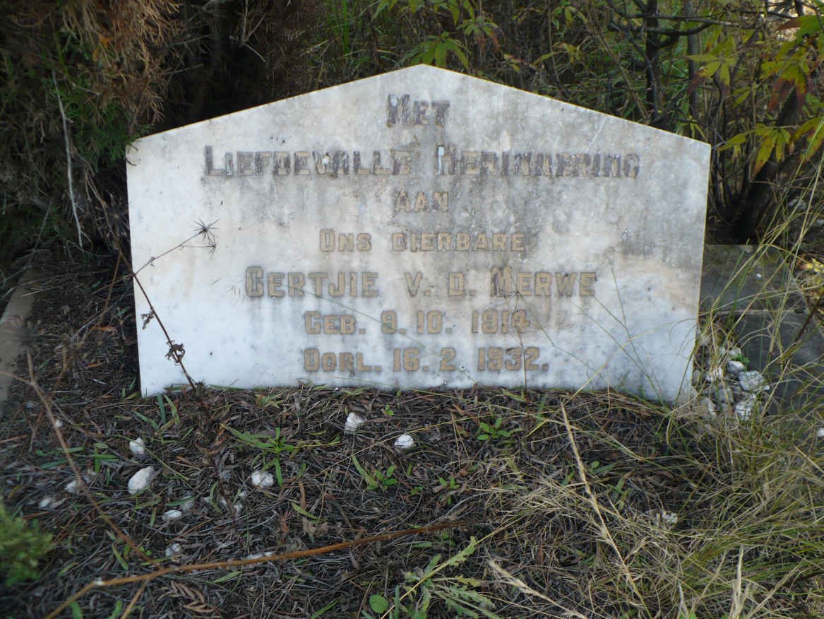 MERWE Gertjie, v.d. 1914-1932
