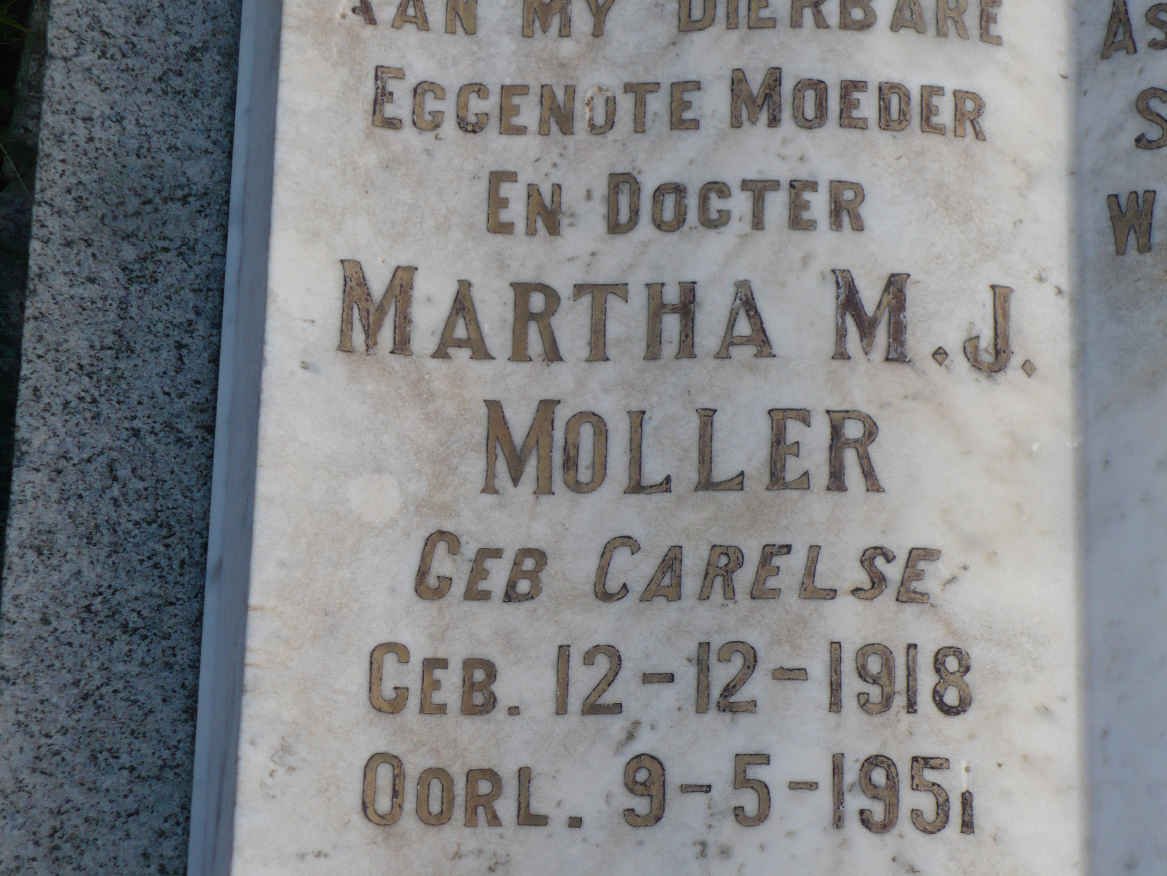 MOLLER Martha M.J. nee CARELSE 1918-1951