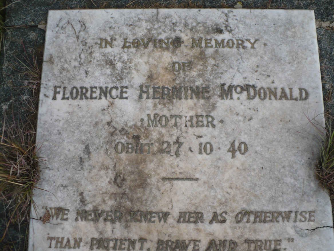 McDONALD Florence Hermine -1940