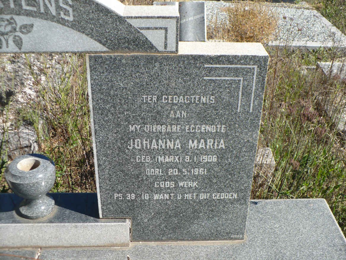 MAARTENS Johanna Maria nee MARX 1906-1961