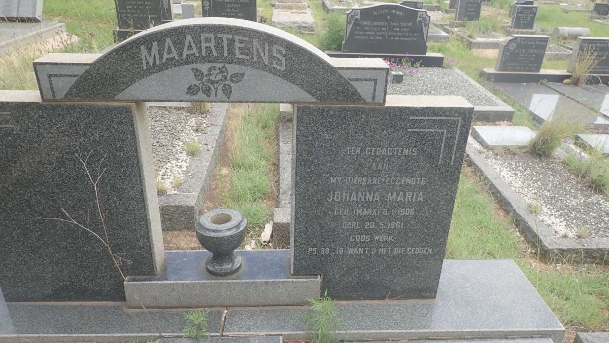 MAARTENS Johanna Maria nee MARX 1906-1961