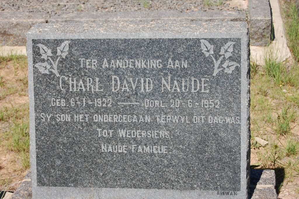 NAUDE Charl David 1922-1952