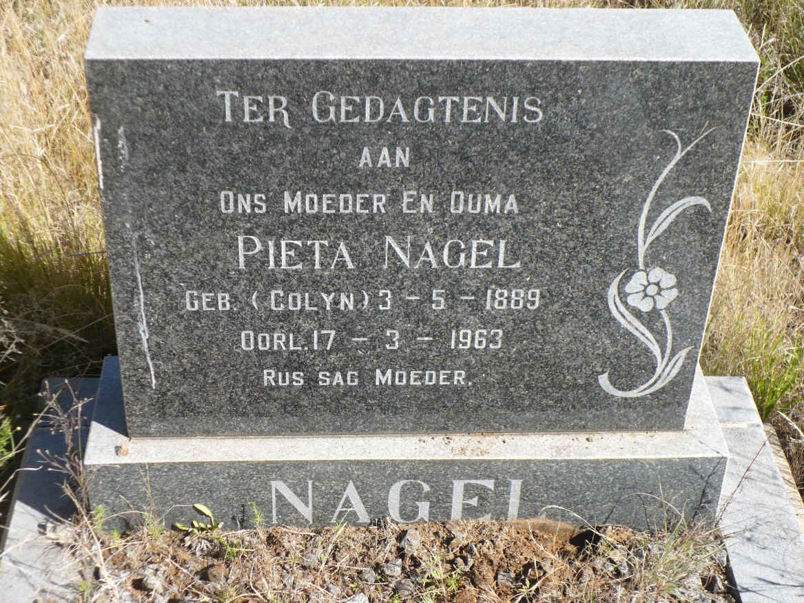 NAGEL Pieta nee COLYN 1889-1963