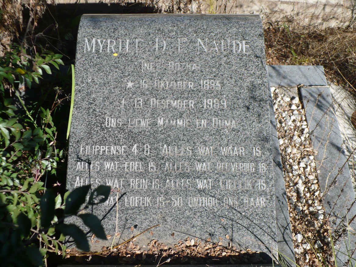 NAUDE Myrtle D.E. nee BOTHA 1895-1989