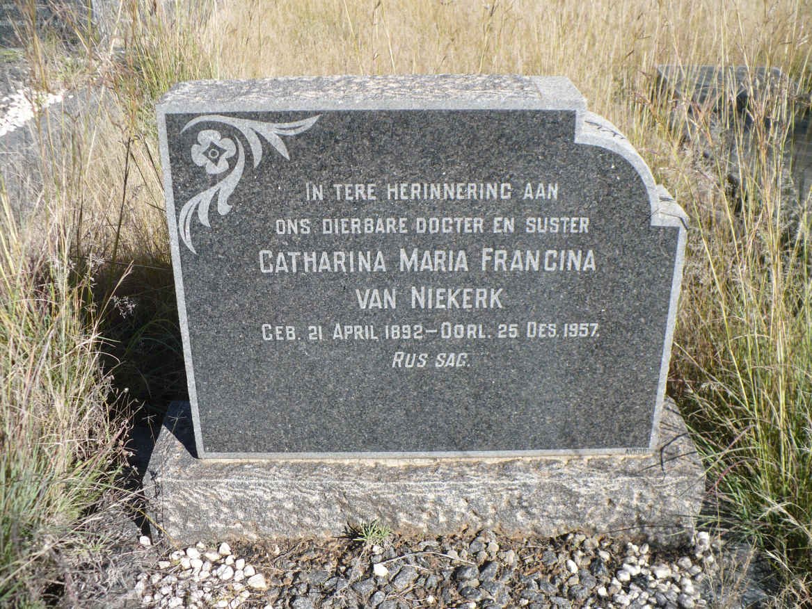 NIEKERK Catharina Maria Francina, van 1892-1957