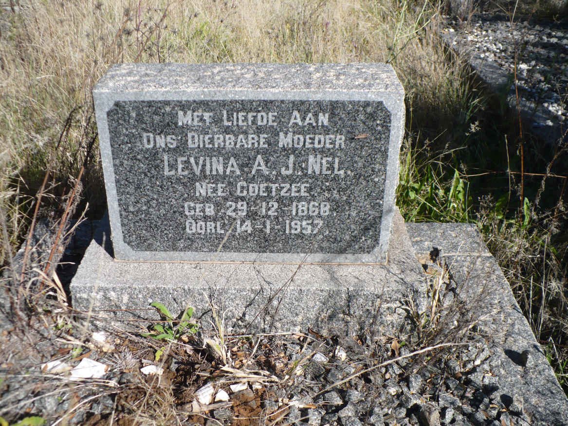 NEL Levina A.J. nee COETZEE 1868-1957