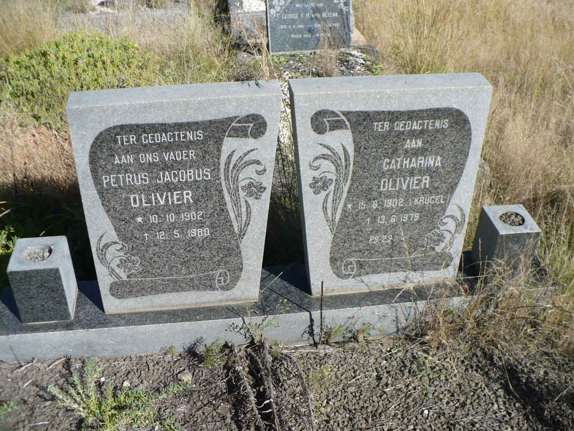 OLIVIER Petrus Jacobus 1902-1980 &amp; Catharina KRÜGEL 1902-1979