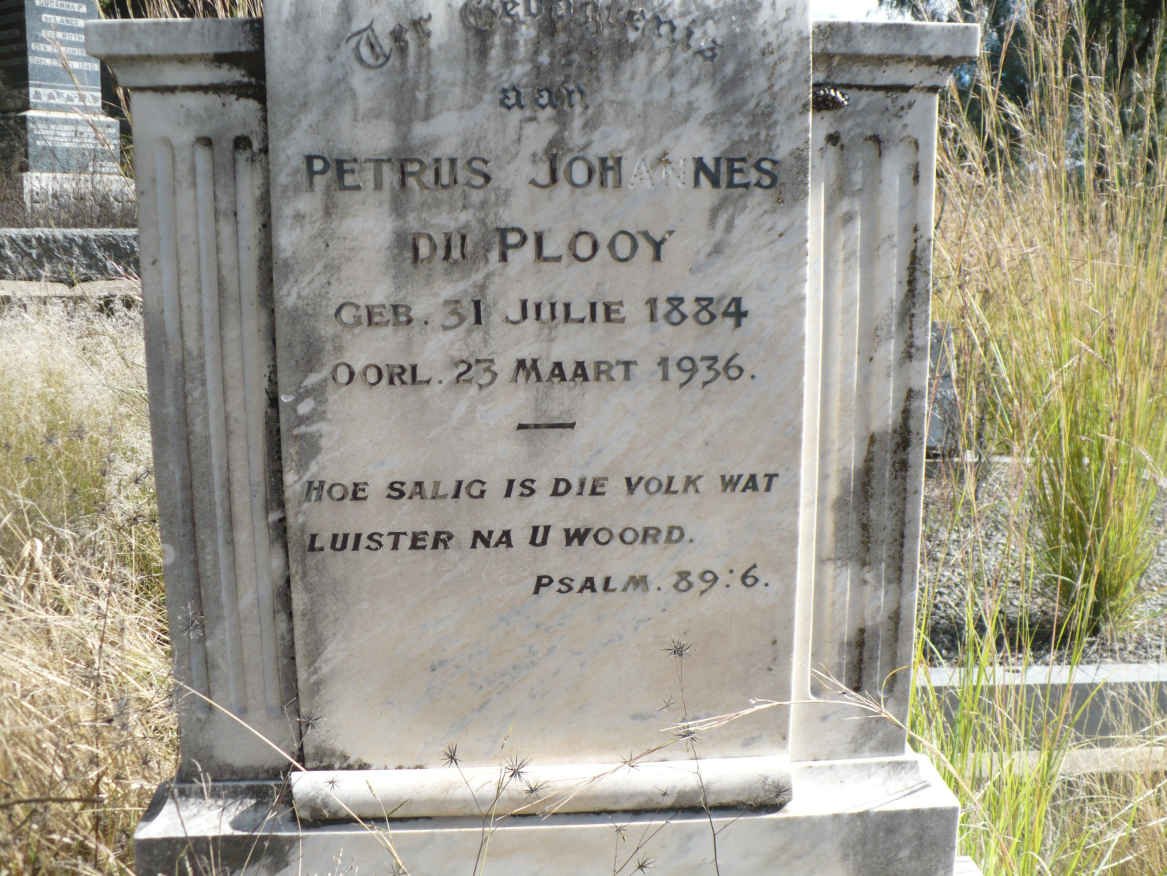 PLOOY Petrus Johannes, du 1884-1936