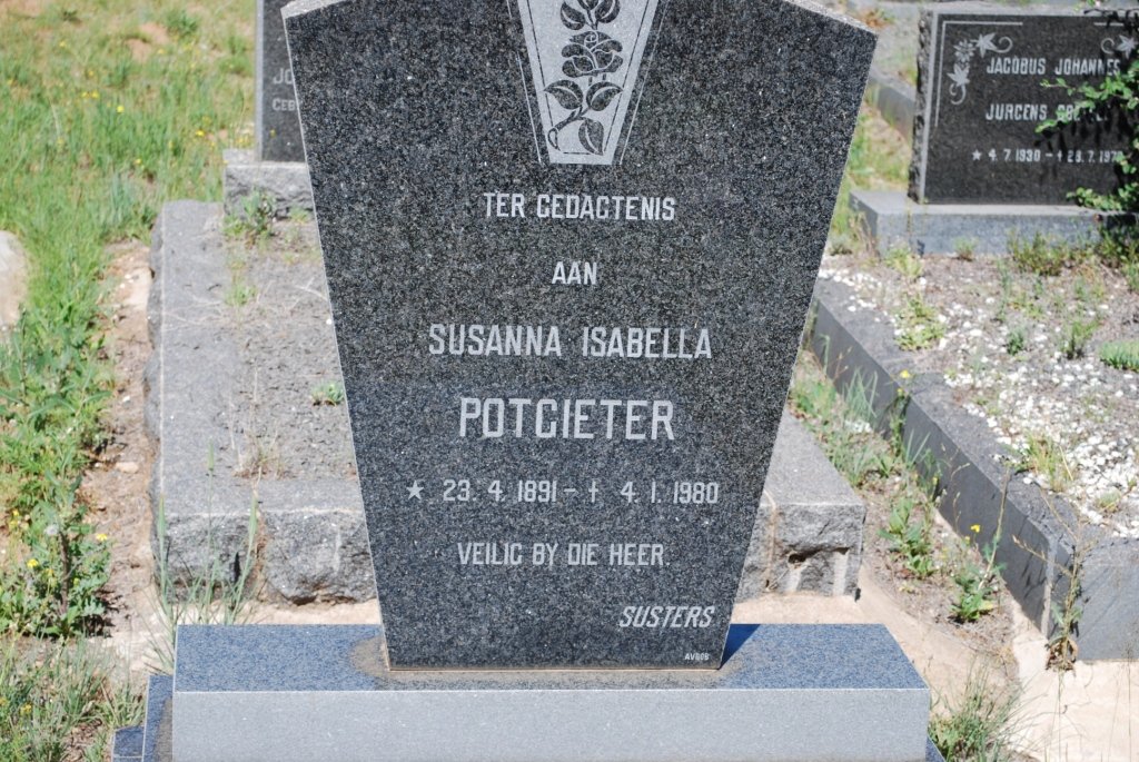 POTGIETER Susanna Isabella 1891-1980