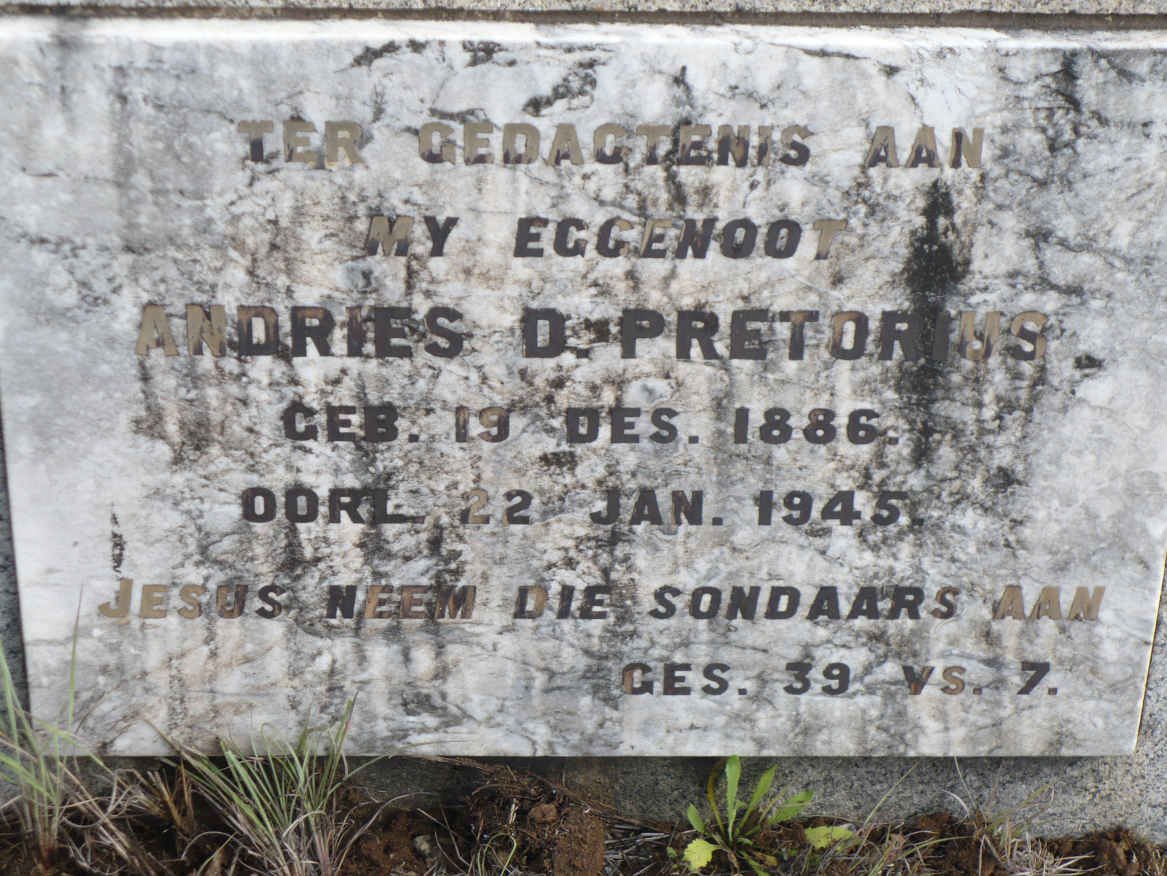 PRETORIUS Andries D. 1886-1945