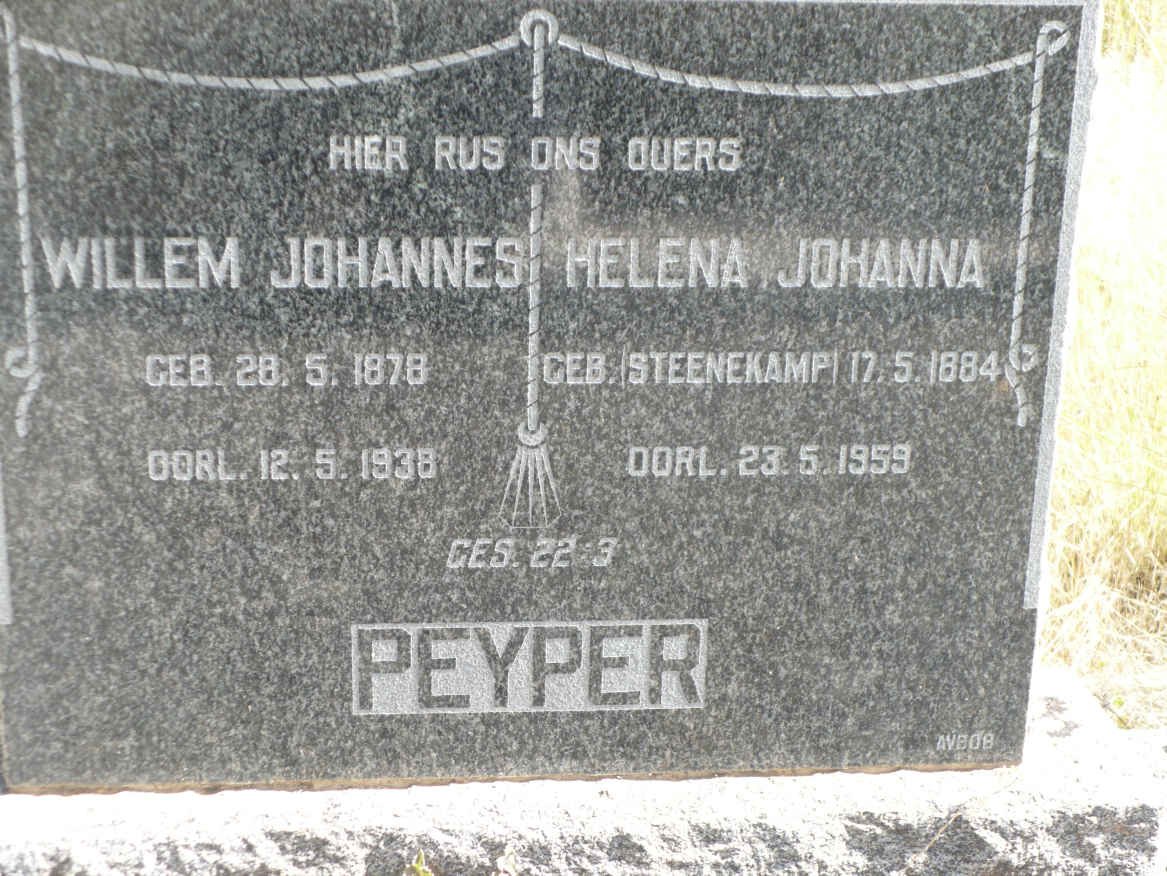 PEYPER Willem Johannes 1878-1938 &amp; Helena Johanna STEENEKAMP 1884-1959