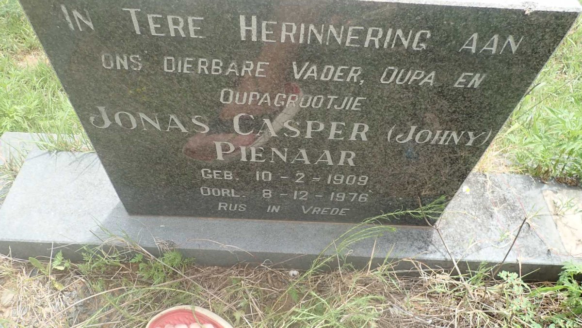 PIENAAR Jonas Casper 1909-1976 &amp; Margaret PYLMAN 1917-1989
