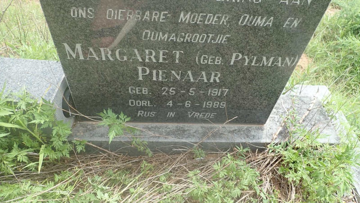 PIENAAR Jonas Casper 1909-1976 &amp; Margaret PYLMAN 1917-1989