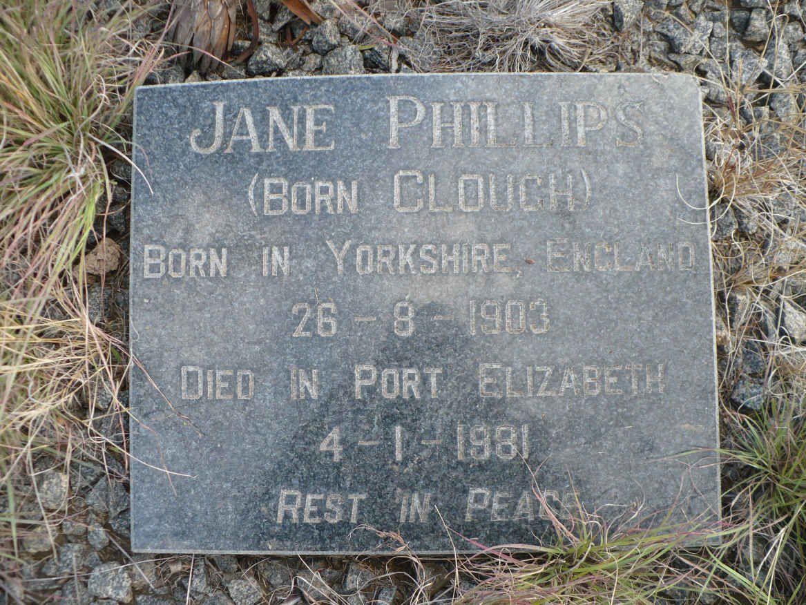 PHILLIPS Jane nee CLOUGH 1903-1981