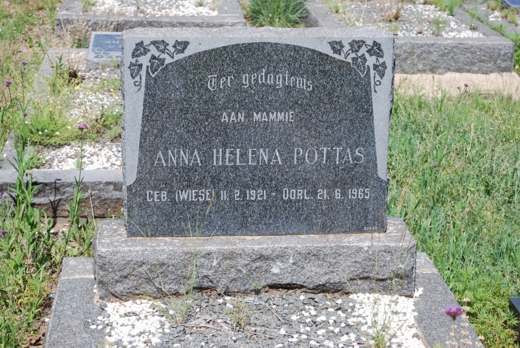 POTTAS Anna Helena nee WIESE 1921-1965