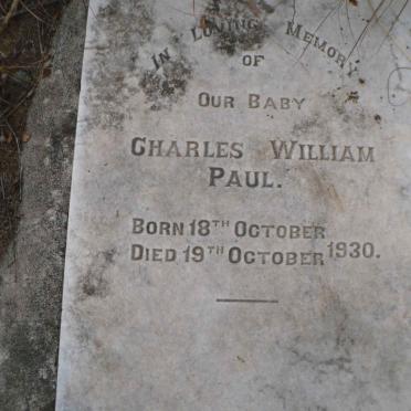 PAUL Charles William 1930-1930