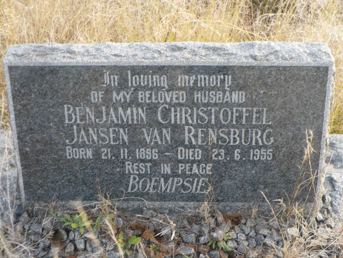 RENSBURG Benjamin Christoffel, Jansen van 1896-1955