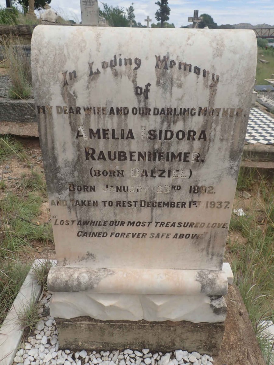RAUBENHEIMER Amelia Isidora nee DALZIEL 1892-1937