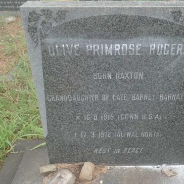 ROGERS Olive Primrose nee HAXTON 1915-1972