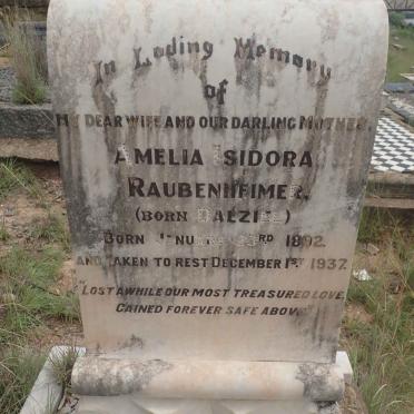 RAUBENHEIMER Amelia Isidora nee DALZIEL 1892-1937