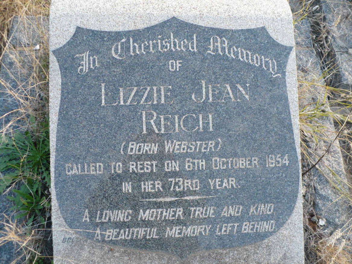 REICH Lizzie Jean nee WEBSTER -1954