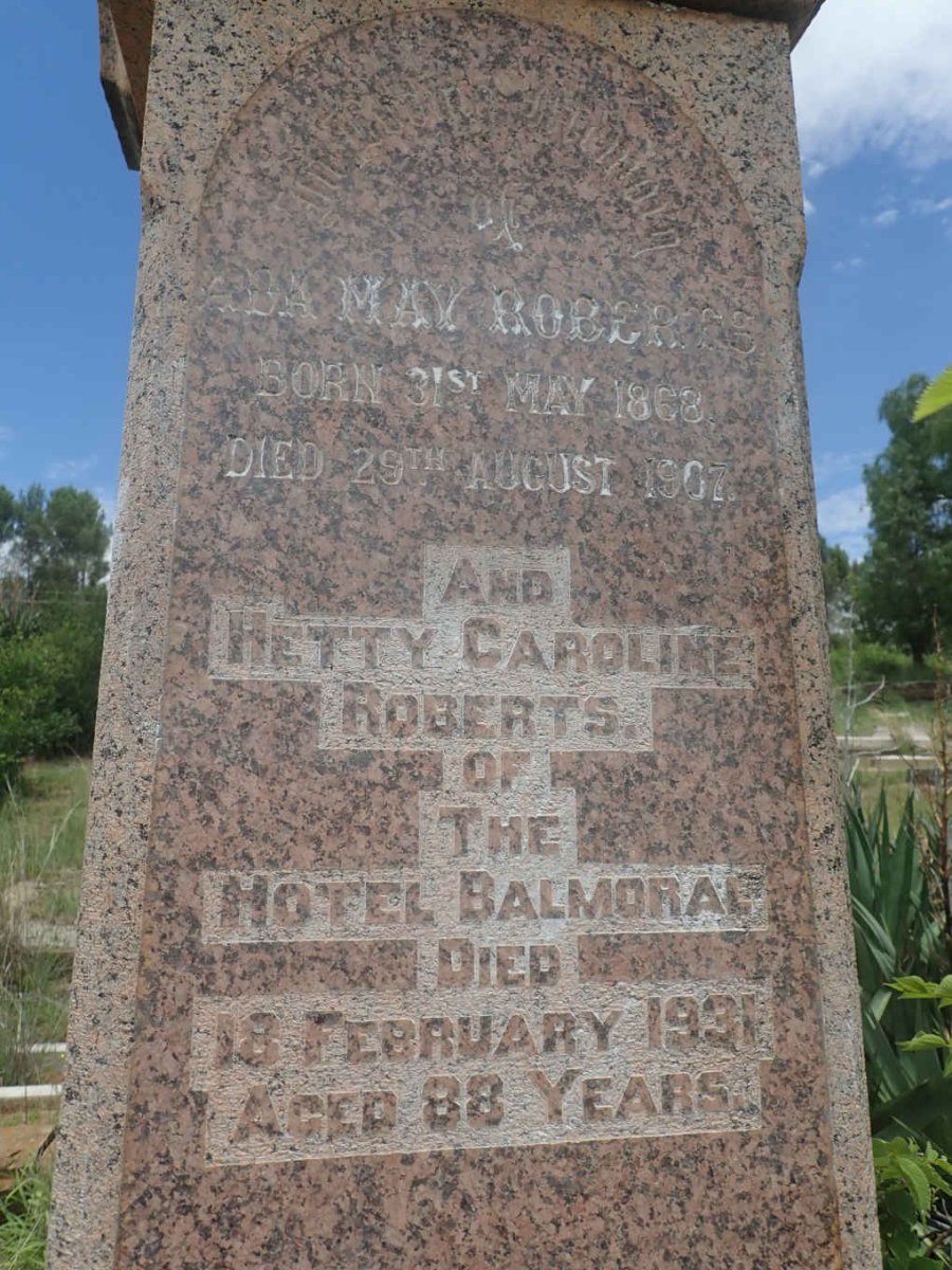 ROBERTS Ada May 1868-1907  ROBERTS Hetty Caroline -1931