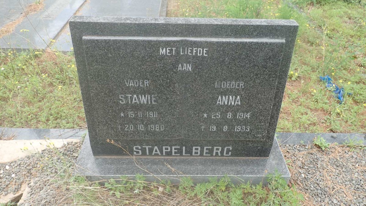 STAPELBERG Stawie 1911-1980 &amp; Anna 1914-1993