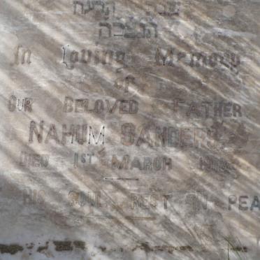 SANDERS Nahum -1918
