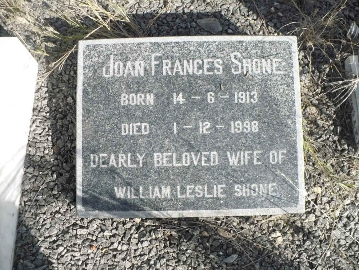 SHONE Joan Frances 1913-1998