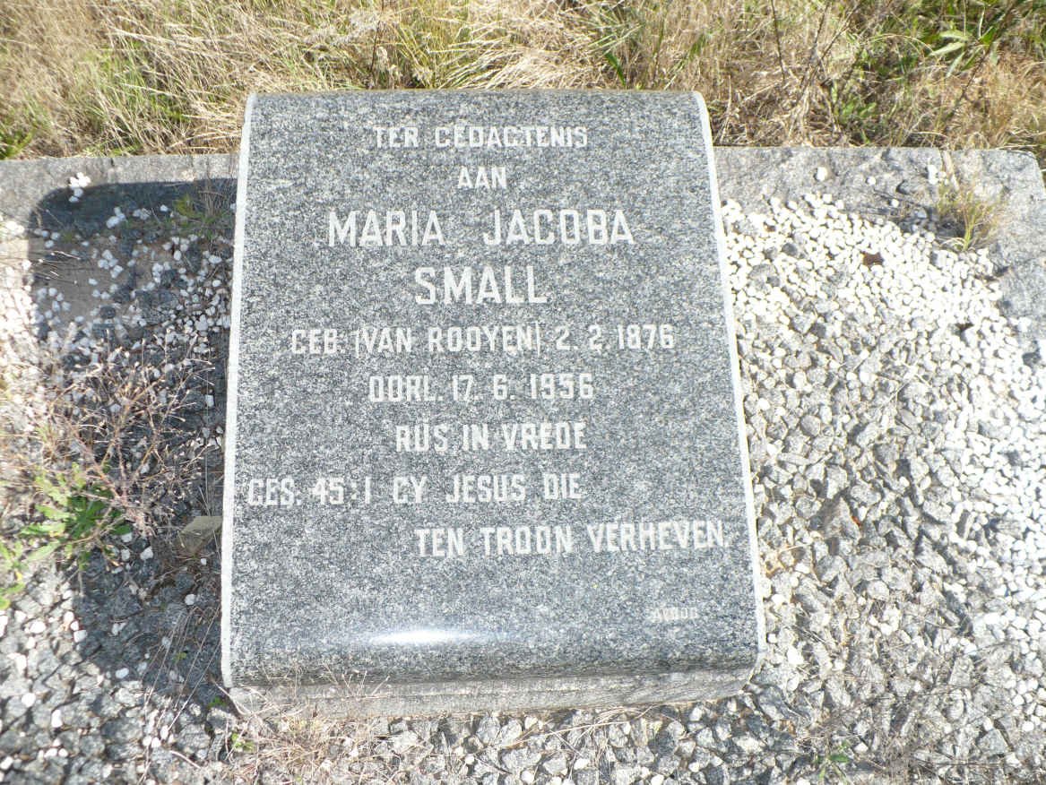 SMALL Maria Jacoba nee VAN ROOYEN 1876-1956