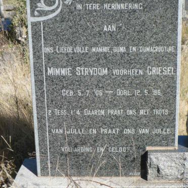 STRYDOM Mimmie voorheen GRIESEL 1906-1996