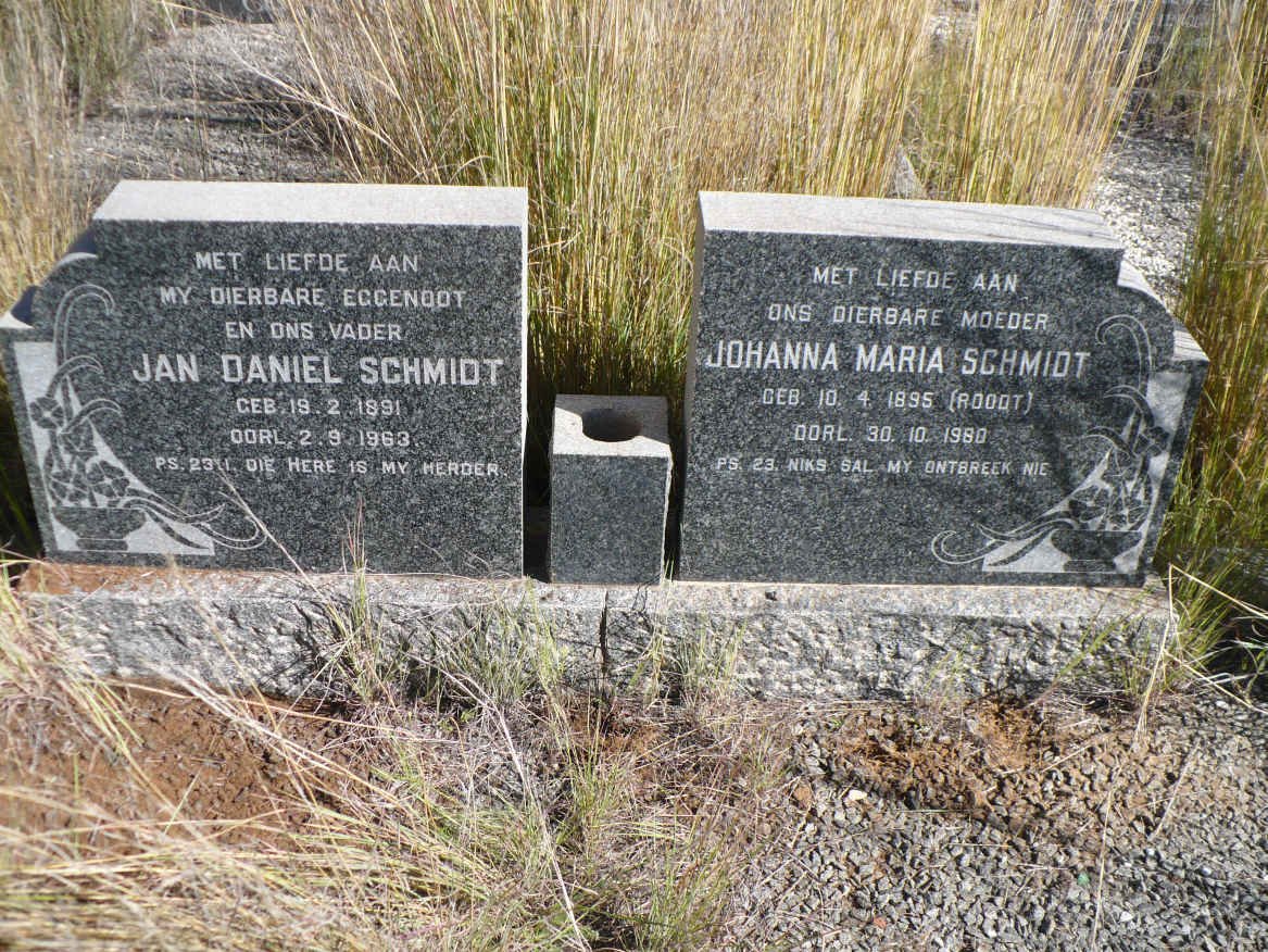 SCHMIDT Jan Daniel 1891-1963 &amp; Johanna Maria ROODT 1895-1980