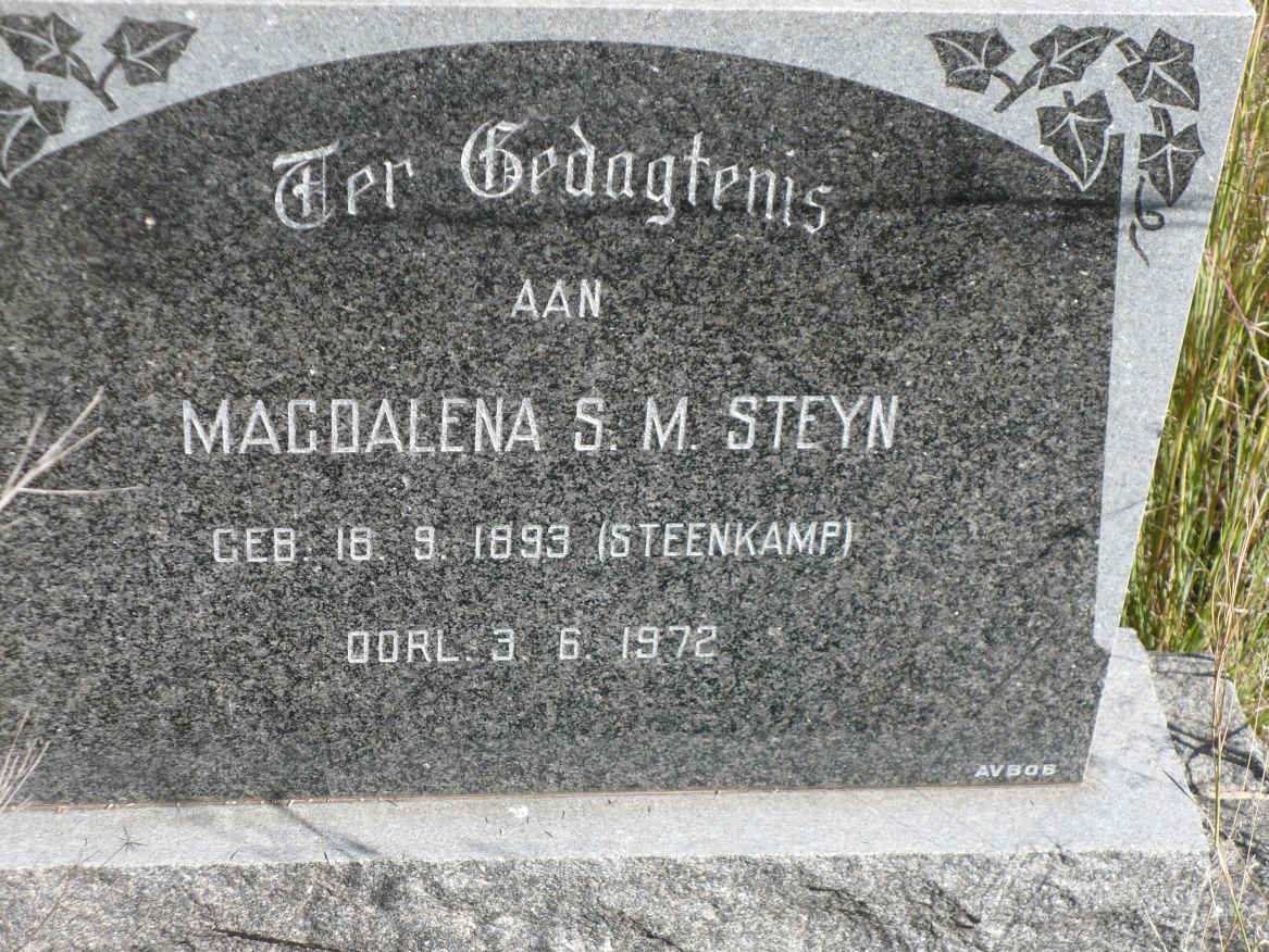 STEYN Magdalena S.M. nee STEENKAMP 1893-1972
