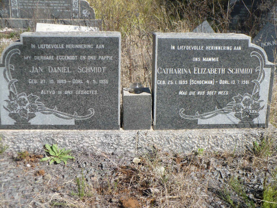 SCHMIDT Jan Daniel 1889-1956 &amp; Catharina Elizabeth SCHOEMAN 1899-1981