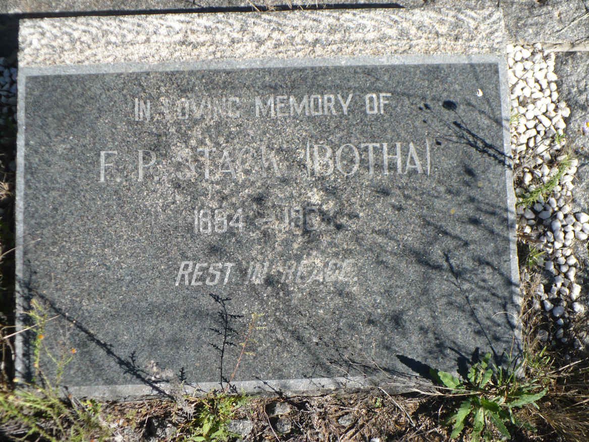 STACK F.P. nee BOTHA 1884-19??