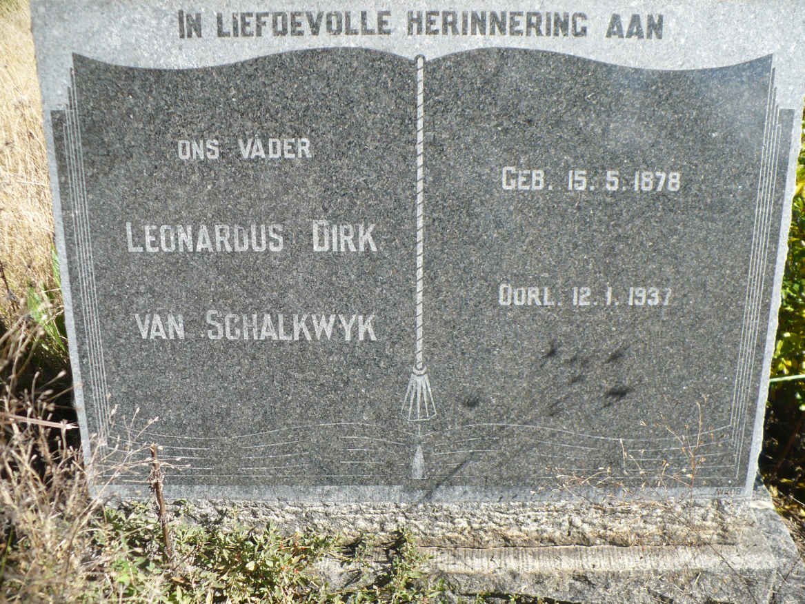 SCHALKWYK Leonardus Dirk, van 1878-1937