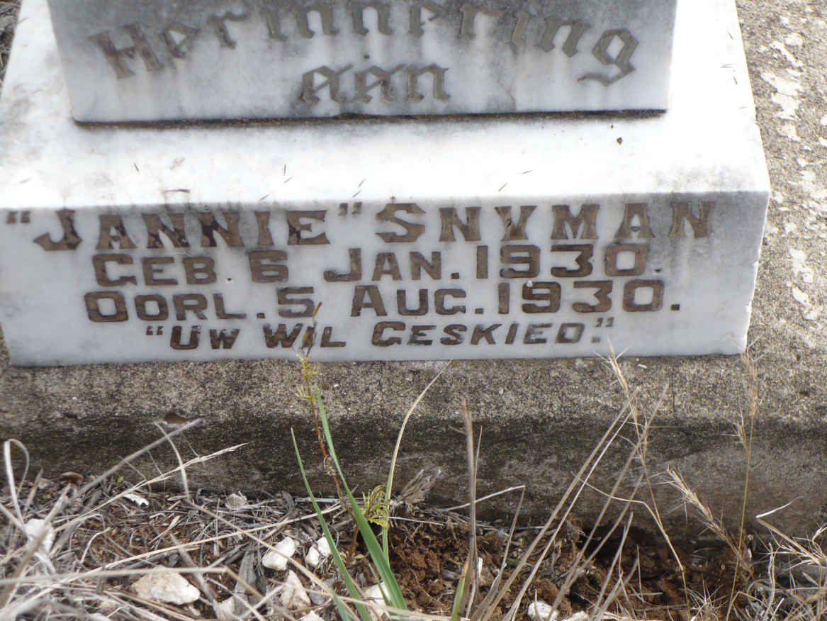 SNYMAN Jannie 1930-1930