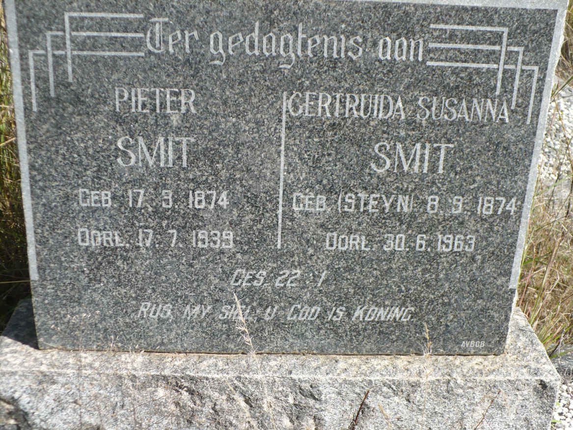 SMIT Pieter 1874-1939 &amp; Gertruida Susanna STEYN 1874-1963
