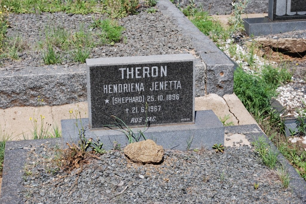 THERON Hendriena Jenetta nee SHEPHERD 1896-1967