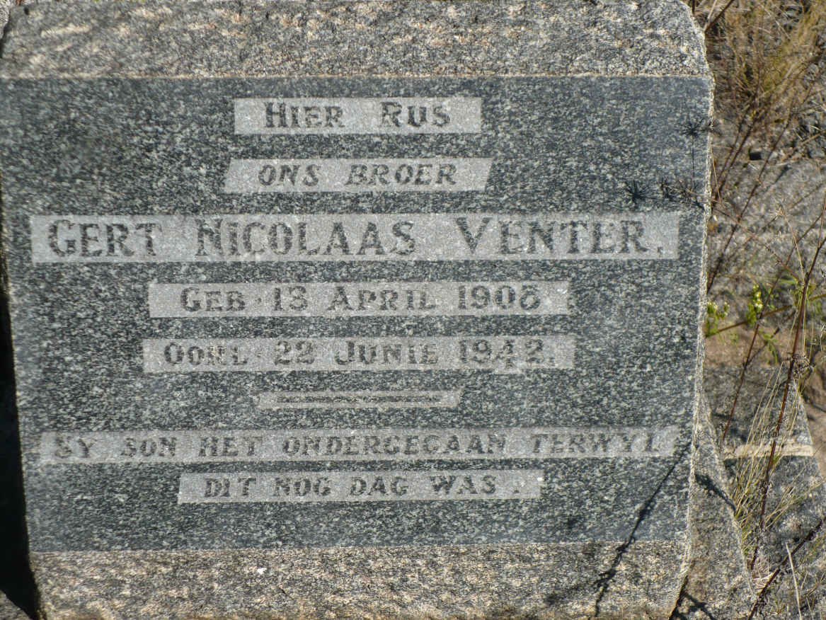 VENTER Gert Nicolaas 1908-1942