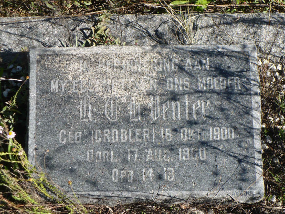 VENTER H.C.H. nee GROBLER 1900-1960