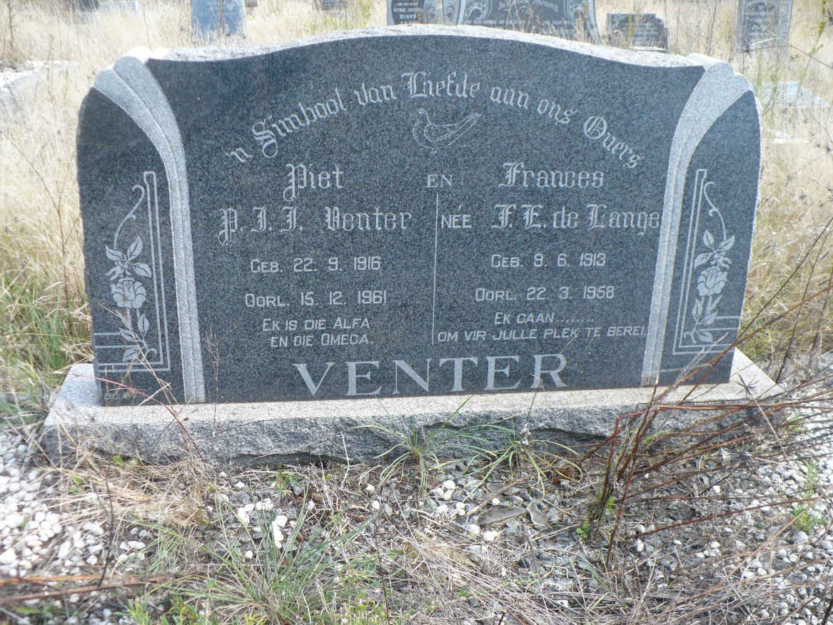 VENTER P.J.J. 1916-1961 &amp; F.E. DE LANGE 1913-1958