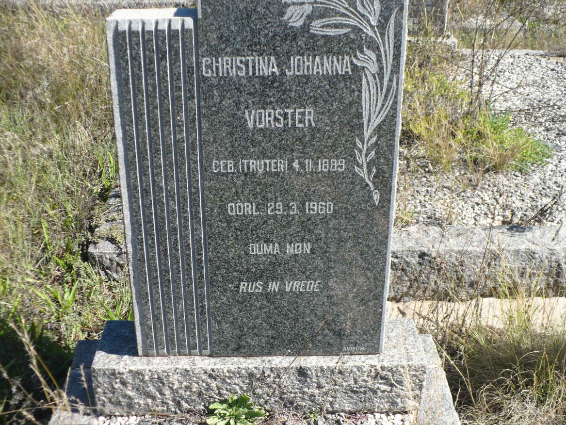 VORSTER Christina Johanna nee TRUTER 1889-1960