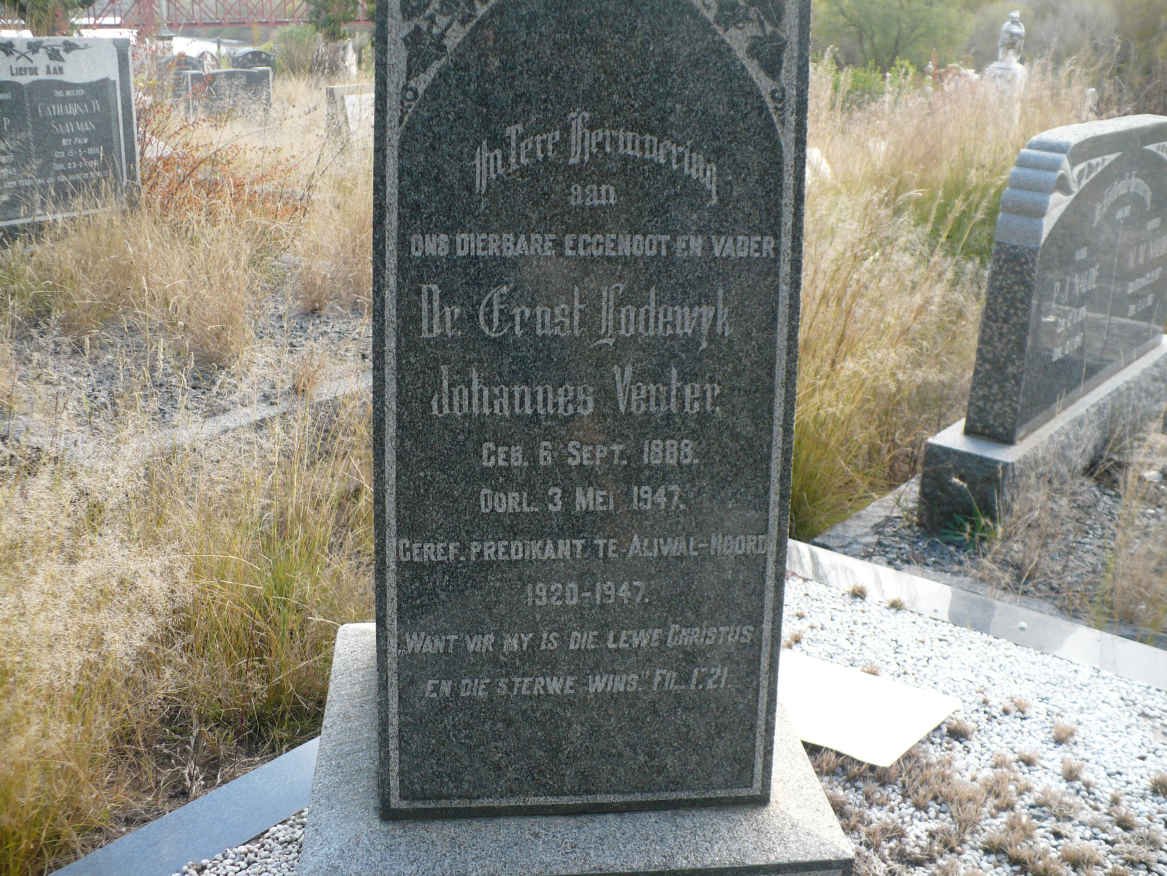 VENTER Ernst Lodewyk Johannes 1888-1947
