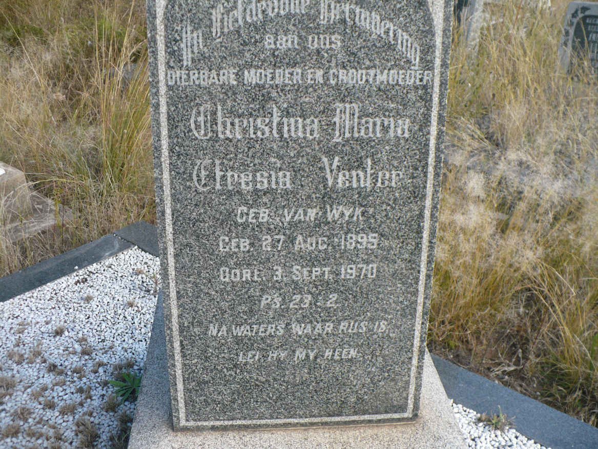 VENTER Christina Maria Efresia nee VAN WYK 1895-1970